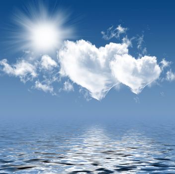Photo of clouds and sun in the background