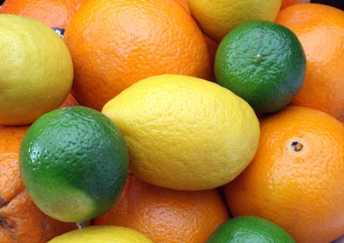 Citruses: lime, lemon and orange