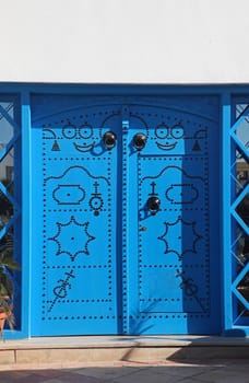 Traditional door from Sidi Bou Said, Tunis