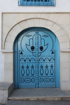Traditional door from Sidi Bou Said, Tunis