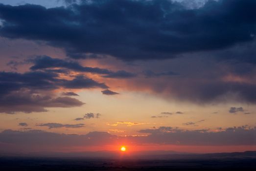 Summer Sunset near Bozeman, Gallatin County, Montana, USA