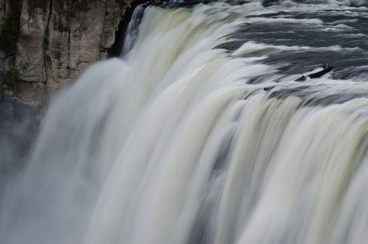 Upper Mesa Falls in spring, Henrys Fork River, Targhee National Forest, Fremont County, Idaho, USA