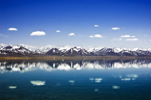 mountain lake in winter
