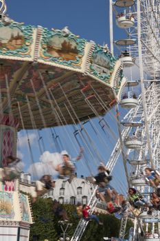 Funfair in the Jardin des Tuileries in Paris, France