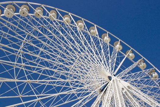 White ferris wheel in the Jardin des Tuileries, Paris, France