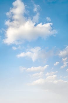 Wind blowing clouds and blue sky in morning