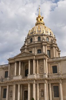 Entrance to the historic Dome Church at Les Invalides in Paris, France.