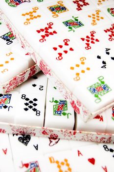 Close up tiles from pokers.