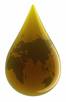 Drop of Oil. Clipping path included.
