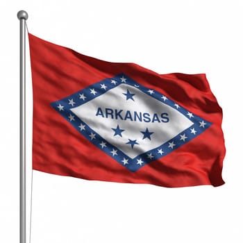Flag of Arkansas. Rendered with fabric texture (visible at 100%).  Clipping path included.