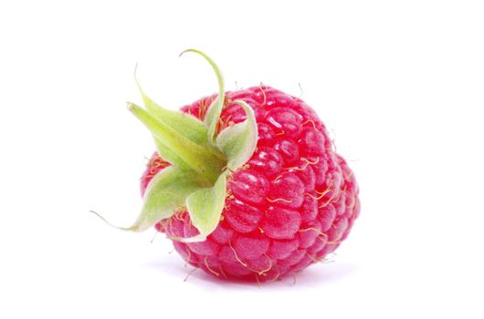 Ripe raspberry isolated on a white background