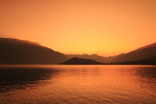 Como Lake, sunset