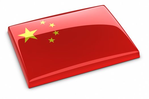 Chinese Flag. Clipping path included.