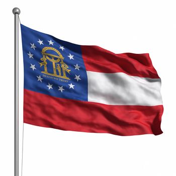 Flag of Georgia. Rendered with fabric texture (visible at 100%). Clipping path included.
