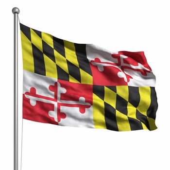 Flag of Maryland. Rendered with fabric texture (visible at 100%). Clipping path included.