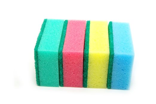 kitchen sponges isolated on a white background