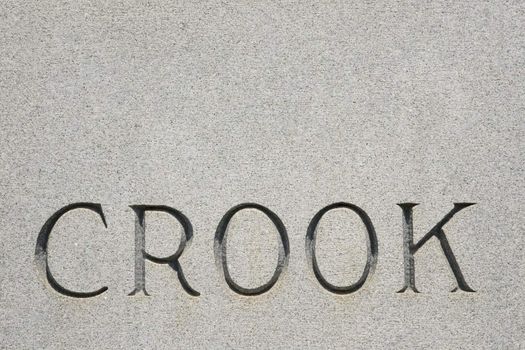 Gravestone with word "Crook" on it.