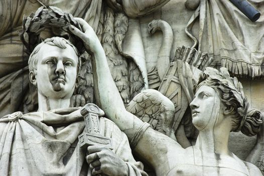 Detail of high-relief on Arc de Triomphe, Triumph of Napoleon