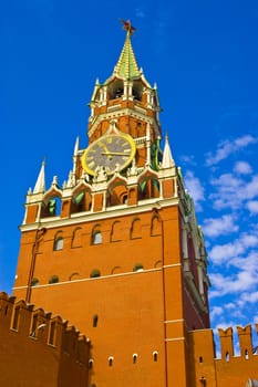 Spasskaja Tower Of Moscow Kremlin. View From
 Red Square.