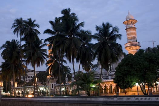Image of a mosque in center of Kuala Lumpur, Malaysia.