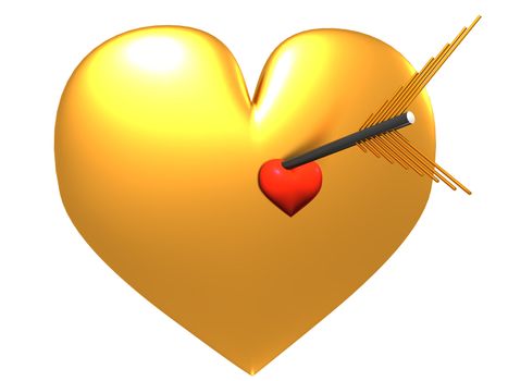 Heart Pierced With an Arrow.