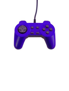 A blue game controller isolated over white with plenty of copyspace.  This file includes the clipping path.  