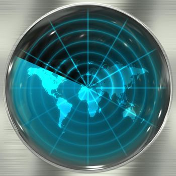 The world map in a radar screen - blips can be added easily anywhere they are needed.