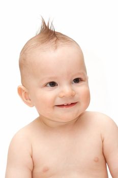 laughing baby with spike hair