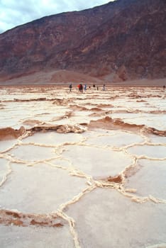 Badwater is a basin in California's Death Valley, noted as the lowest point in North America, with an elevation of 282 feet (85.5 m) below sea level.