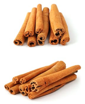 close-up of cinnamons in two views