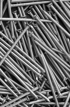 close-up of iron nails