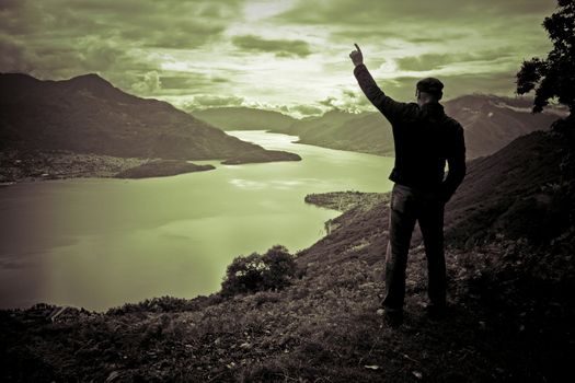 Man & Sunset (Como Lake - Italy)