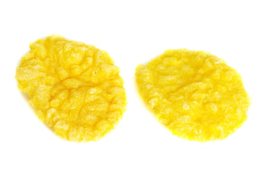 fresh corn flakes on white