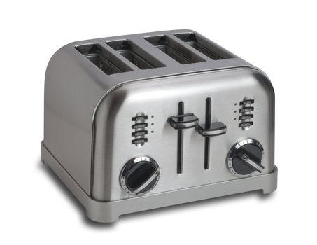 Toaster in stainless steel isolated with clipping path