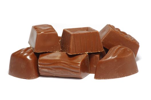 chocolate sweets isolated on a white background