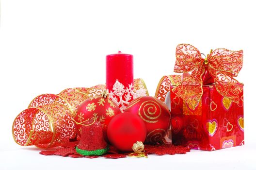 Christmas balls isolated on the white background