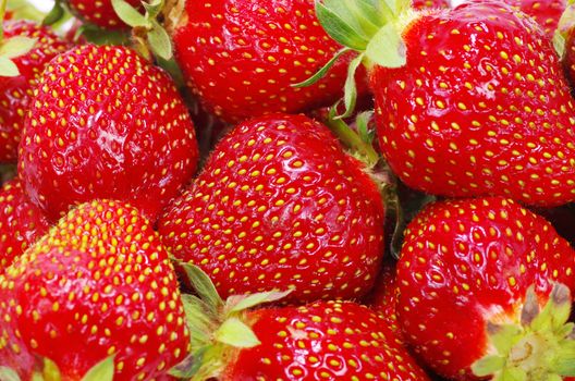 macro of a strawberry texture