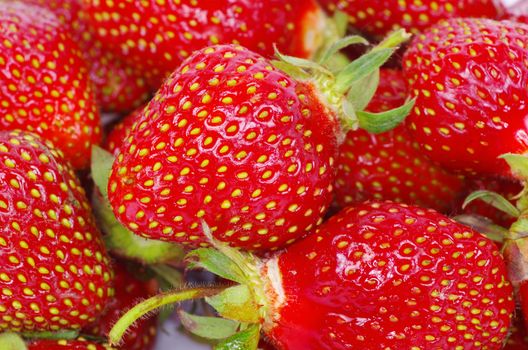 macro of a strawberry texture