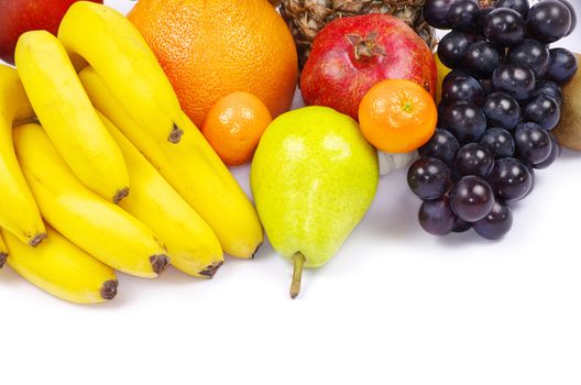 Composition with fruits isolated on white