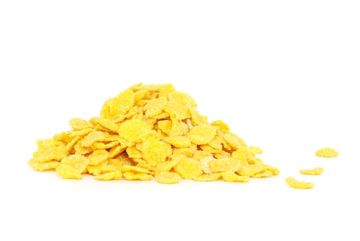 fresh corn flakes on white