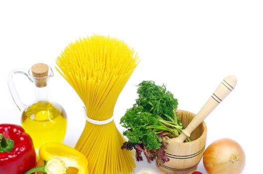 food ingredients isolated on white background