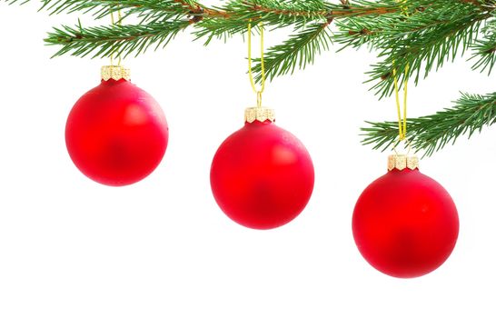 Christmas balls isolated on the white background