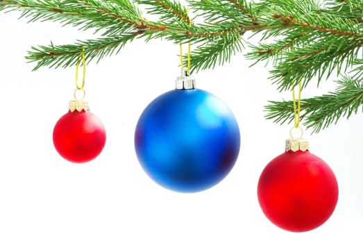 Christmas balls isolated on the white background