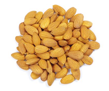 almonds isolated on a white
