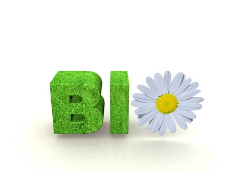 the word bio made with a daisy flower