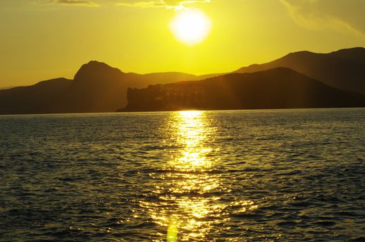 Fantastic sunset over the sea  