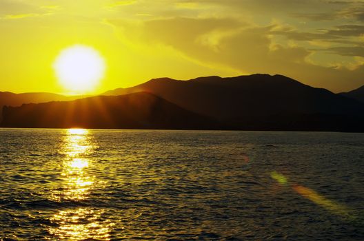 Fantastic sunset over the sea  