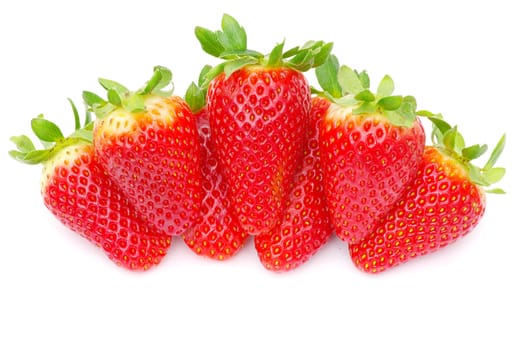  strawberries isolated on a white