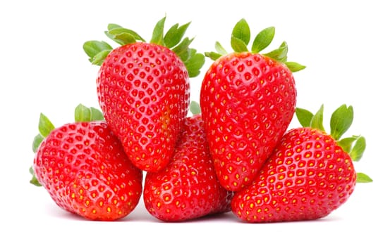  strawberries isolated on a white