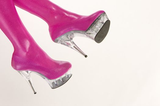 extravagant pink boots